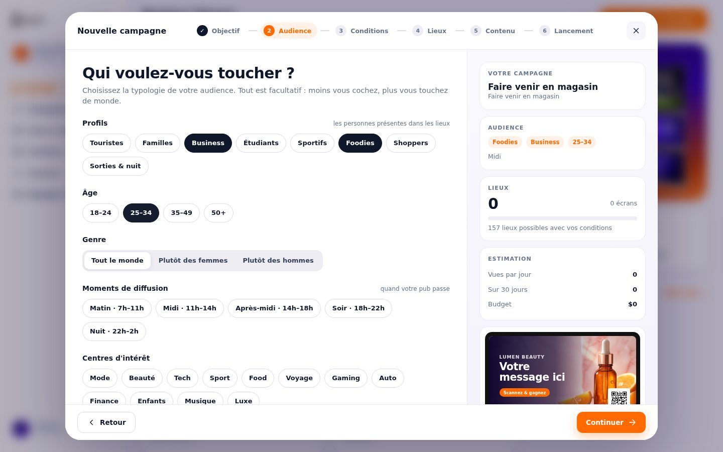 Votre audience, vos conditions