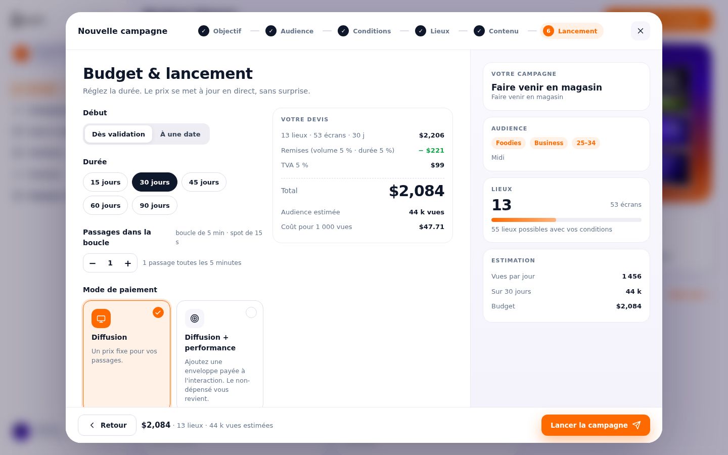 Budget clair, lancement automatique