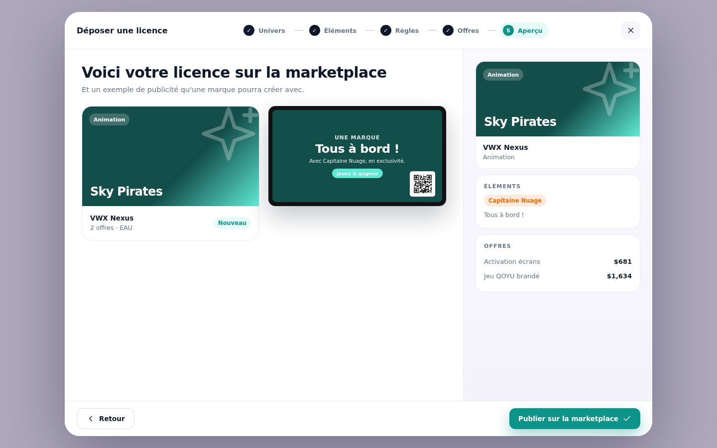 Publiée sur la marketplace