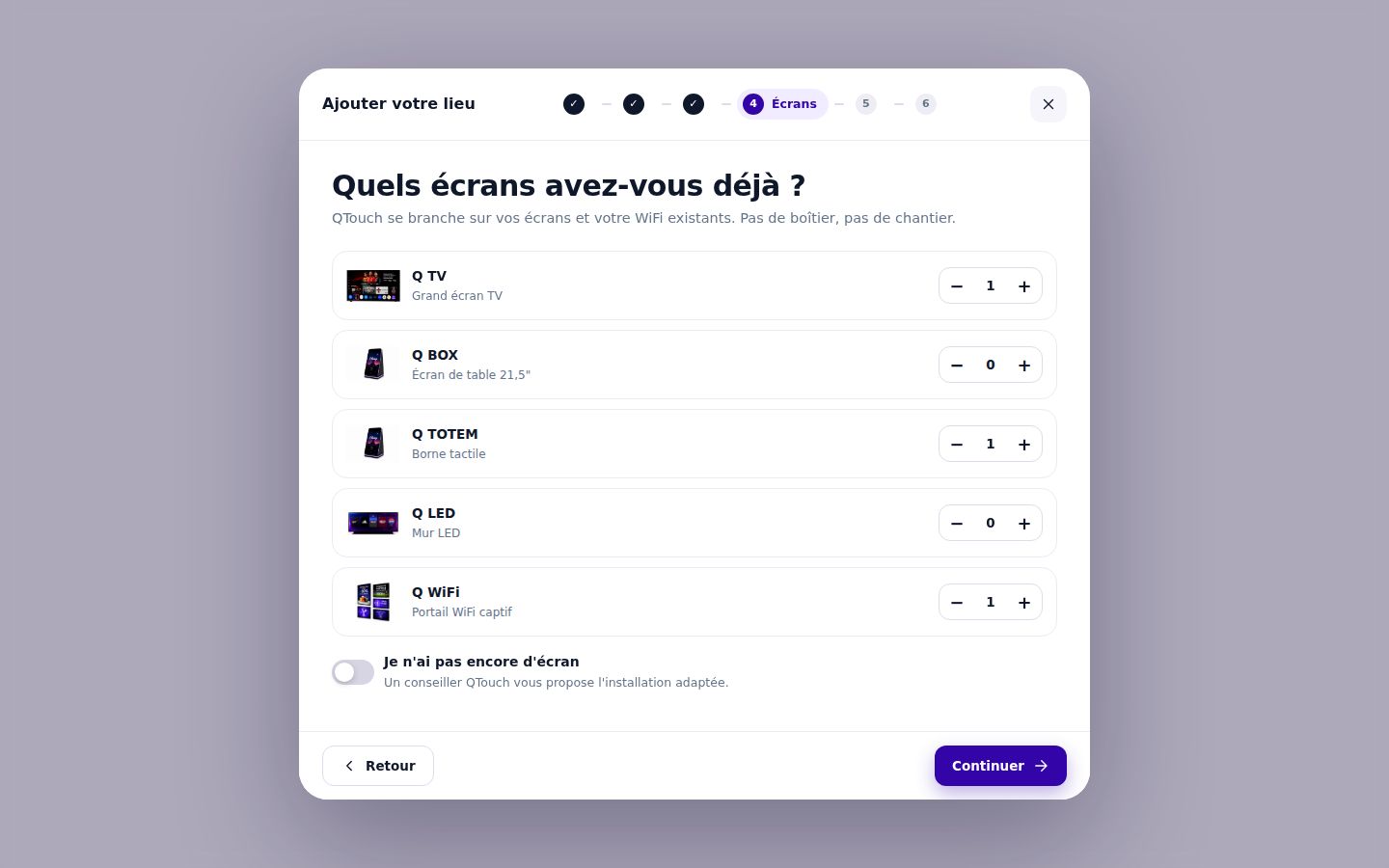 Vos écrans, déclarés en un geste